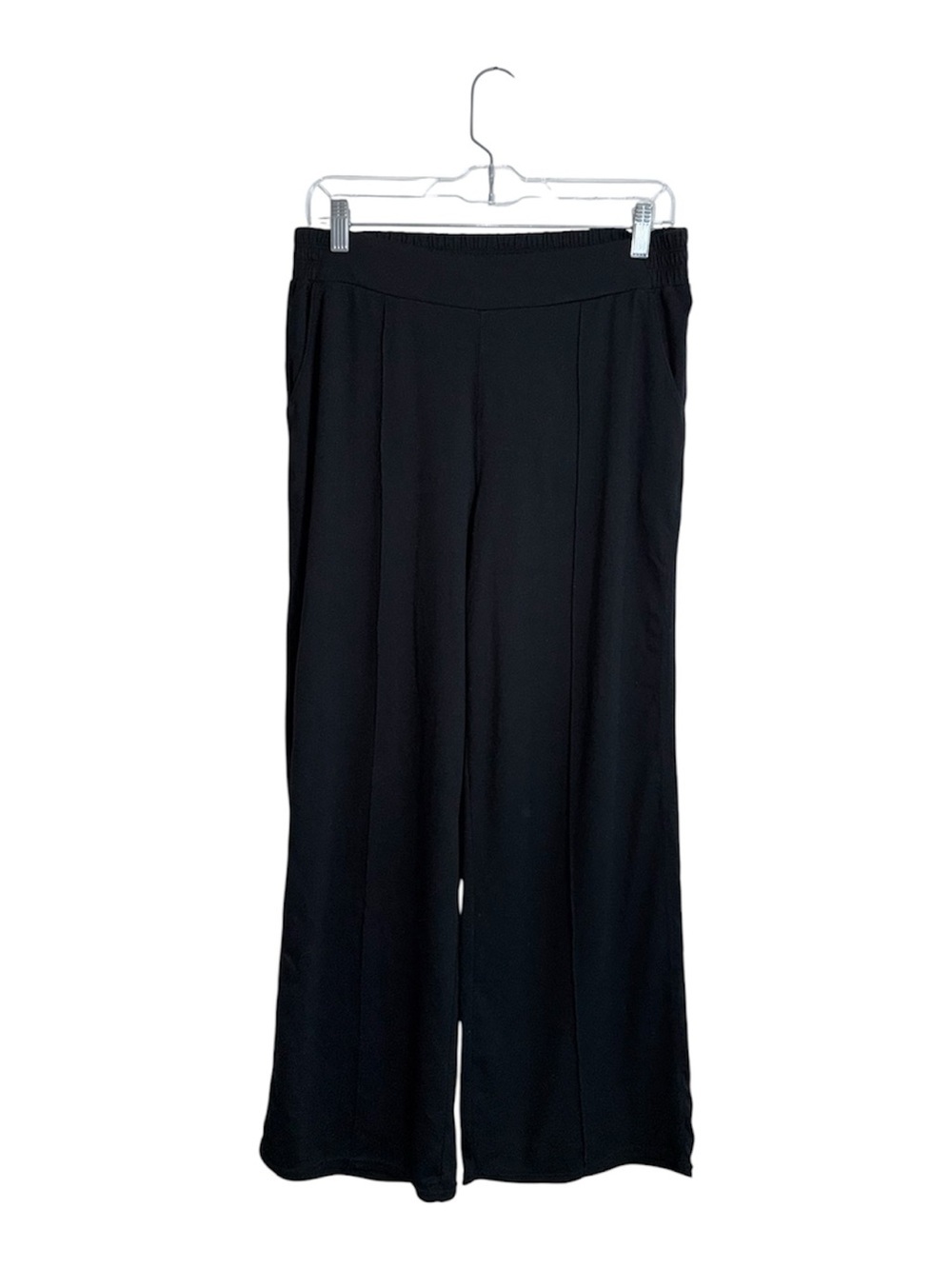 Maurices InMotion Cloud Stretch Wide Leg Pants Black High Rise Medium Short
